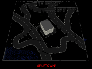 GeneTown at night